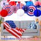 14pc Patriotic Paper Decor Set - Red, White & Blue Fans, Lanterns & Honeycomb Balls